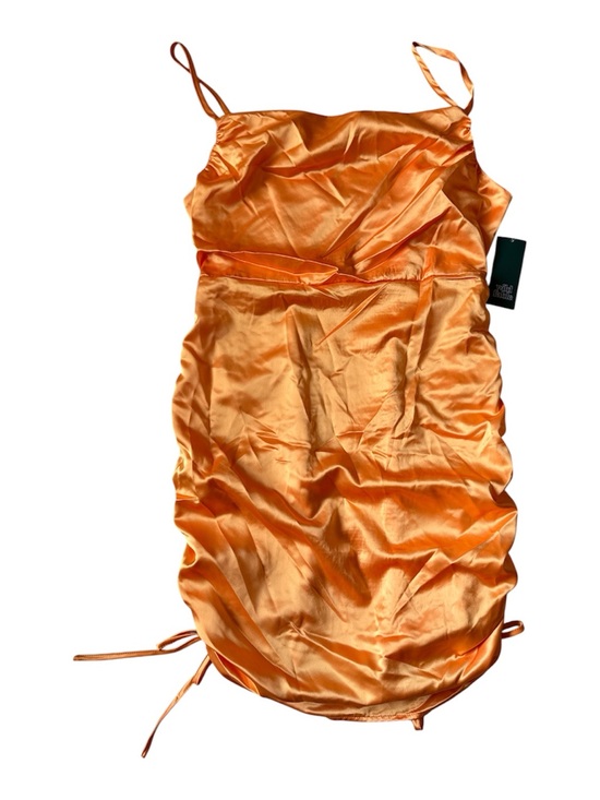 wild fable Dresses & Skirts - Wild Fable Satin Orange Ruched Slip Dress